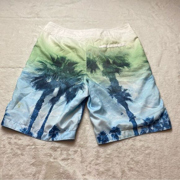 Hollister Palm Tree Design Swim Trucks Size Small - Picture 2 of 13